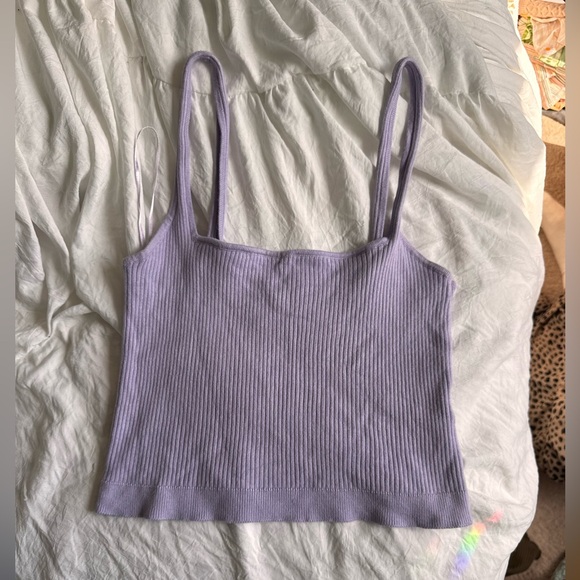 Garage Purple Ribbed Tank - Picture 2 of 4